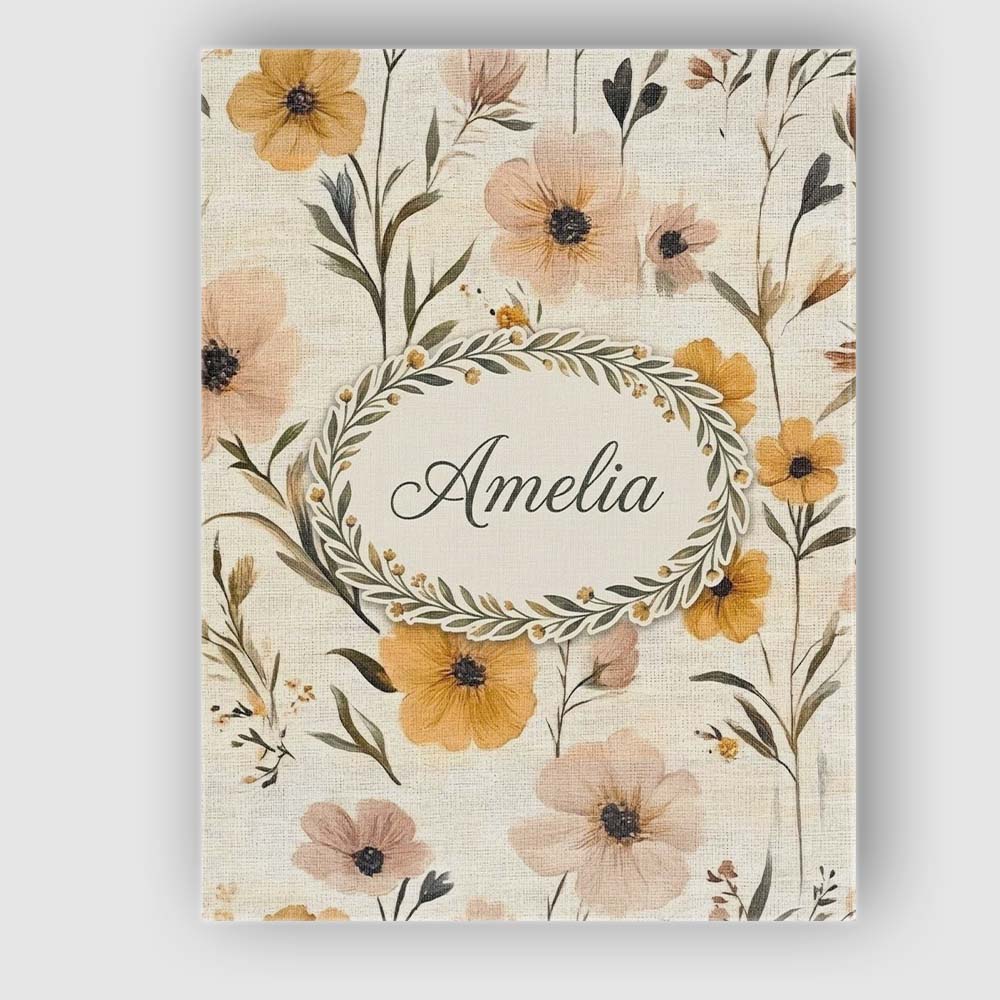 Personalised Name Neutral Linen Style Custom Premium Decorative Design Modern Room Accent Canvas Wall Art Print Decor Picture Ready to Hang