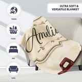 Vintage Classic Pickup Truck Transport Seamless Pattern Lovely  Personalised Custom Name Super Soft Fleece Blanket Bed Sofa Throw