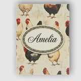 Personalised Name Country Farm Chicken Custom  Modern Room Accent Elegant Feature Canvas Wall Art Print Decor Picture Ready to Hang