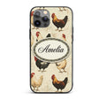 Country Farm Chicken Variety Decorative Design Custom Name Protective Phone Case Mobile Cover Durable Everyday Smartphone Shock Resistant