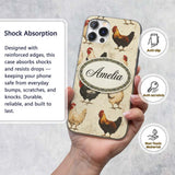 Country Farm Chicken Variety Decorative Design Custom Name Protective Phone Case Mobile Cover Durable Everyday Smartphone Shock Resistant