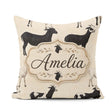 Custom Name Minimal Goat Farm Illustration Soft Neutral Seamless Square Filled Cushion Throw Pillow Sofa Bed Home Decor Zip Washable UK Made