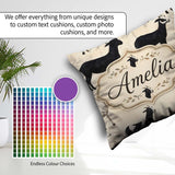 Custom Name Minimal Goat Farm Illustration Soft Neutral Seamless Square Filled Cushion Throw Pillow Sofa Bed Home Decor Zip Washable UK Made