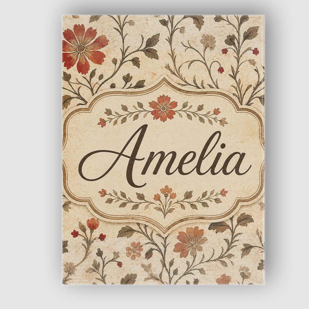 Personalised Name Elegant Botanical Vine Custom  Interior Decorative Contemporary Canvas Wall Art Print Decor Picture Ready to Hang