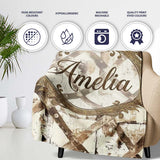 Rustic Distressed Wooden Cross Pattern on Whitewashed Texture Lovely  Personalised Custom Name Super Soft Fleece Blanket Bed Sofa Throw
