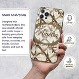 Rustic Distressed Wooden Cross Printed Design Custom Name Protective Phone Case Mobile Cover Durable Everyday Smartphone Shock Resistant