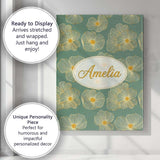 Personalised Name Luxury Teal Background Custom  Unique Gift Idea Elegant Feature Canvas Wall Art Print Decor Picture Ready to Hang