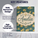 Personalised Name Deco Inspired Gold Custom  Contemporary Display Elegant Feature Canvas Wall Art Print Decor Picture Ready to Hang