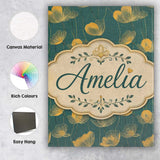 Personalised Name Deco Inspired Gold Custom  Contemporary Display Elegant Feature Canvas Wall Art Print Decor Picture Ready to Hang