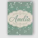 Personalised Name Minimalist Sage Green Custom  Modern Room Accent Elegant Feature Canvas Wall Art Print Decor Picture Ready to Hang