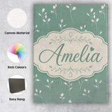 Personalised Name Minimalist Sage Green Custom  Modern Room Accent Elegant Feature Canvas Wall Art Print Decor Picture Ready to Hang