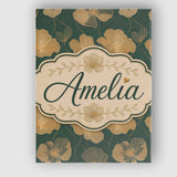 Personalised Name Luxury Dark Green Floral Custom  Unique Gift Idea Elegant Feature Canvas Wall Art Print Decor Picture Ready to Hang
