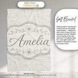 Natural Linen Texture Neutral Pattern with Subtle Woven Detail  Personalised Custom Name Super Soft Fleece Blanket Bed Sofa Throw