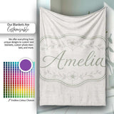 Natural Linen Texture Neutral Pattern with Subtle Woven Detail  Personalised Custom Name Super Soft Fleece Blanket Bed Sofa Throw