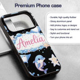 Cute Dolphin Stingray Starfish Cartoon Sea Life Custom Name Protective Phone Case Mobile Cover Durable Everyday Smartphone Shock Resistant