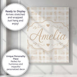 Personalised Name Abstract Neutral Watercolor Custom Unique Gift Idea Modern Room Accent Canvas Wall Art Print Decor Picture Ready to Hang