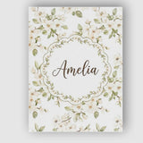 Personalised Name Elegant White Blossom Custom  Unique Gift Idea Modern Room Accent Canvas Wall Art Print Decor Picture Ready to Hang