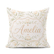 Custom Name Soft Neutral Tulip Floral Pattern with Gentle Leaves Square Filled Cushion Throw Pillow Sofa Bed Home Decor Zip Washable UK Made