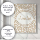 Personalised Name Abstract Giraffe Custom  Stylish Home Interior Unique Gift Idea Canvas Wall Art Print Decor Picture Ready to Hang