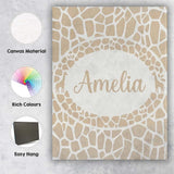 Personalised Name Abstract Giraffe Custom  Stylish Home Interior Unique Gift Idea Canvas Wall Art Print Decor Picture Ready to Hang