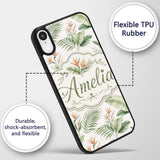 Watercolor Tropical Banana Leaves and Bird of Custom Name Protective Phone Case Mobile Cover Durable Everyday Smartphone Shock Resistant