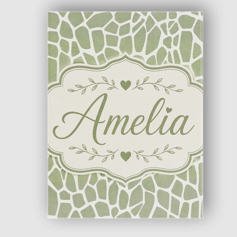 Personalised Name Abstract Organic Giraffe Custom  Unique Gift Idea Elegant Feature Canvas Wall Art Print Decor Picture Ready to Hang