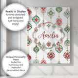 Personalised Name Watercolor Christmas Custom  Modern Room Accent Elegant Feature Canvas Wall Art Print Decor Picture Ready to Hang