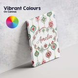 Personalised Name Watercolor Christmas Custom  Modern Room Accent Elegant Feature Canvas Wall Art Print Decor Picture Ready to Hang