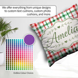 Custom Name Classic Green Plaid Tartan Watercolor Pattern Design Square Filled Cushion Throw Pillow Sofa Bed Home Decor Zip Washable UK Made
