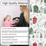 Watercolor Christmas Holly Berry Wreath Pattern Festive Winter  Personalised Custom Name Super Soft Fleece Blanket Bed Sofa Throw