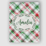 Personalised Name Classic Red Green Watercolor Plaid Tartan Unique Gift Idea Custom Made Canvas Wall Art Print Decor Picture Ready to Hang
