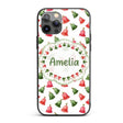 Cute Red and Green Christmas Bells Watercolor Custom Name Protective Phone Case Mobile Cover Durable Everyday Smartphone Shock Resistant