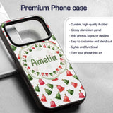 Cute Red and Green Christmas Bells Watercolor Custom Name Protective Phone Case Mobile Cover Durable Everyday Smartphone Shock Resistant