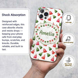 Cute Red and Green Christmas Bells Watercolor Custom Name Protective Phone Case Mobile Cover Durable Everyday Smartphone Shock Resistant