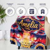 Bold Symmetrical Eye Motif Seamless Pattern Abstract Decorative  Personalised Custom Name Super Soft Fleece Blanket Bed Sofa Throw
