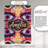 Bold Symmetrical Eye Motif Seamless Pattern Abstract Decorative  Personalised Custom Name Super Soft Fleece Blanket Bed Sofa Throw