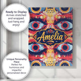 Personalised Name Bold Symmetrical Eye Custom  Modern Room Accent Elegant Feature Canvas Wall Art Print Decor Picture Ready to Hang