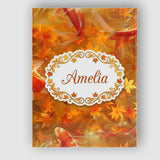 Personalised Name Autumn Koi Fish with Custom  Modern Room Accent Elegant Feature Canvas Wall Art Print Decor Picture Ready to Hang