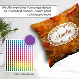 Custom Name Autumn Koi Fish with Golden Maple Pattern Watercolor Square Filled Cushion Throw Pillow Sofa Bed Home Decor Zip Washable UK Made