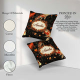 Custom Name Elegant Koi Fish Swimming on Dark Water with Falling Square Filled Cushion Throw Pillow Sofa Bed Home Decor Zip Washable UK Made