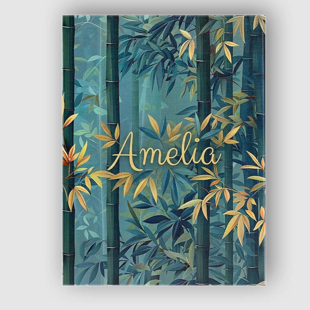 Personalised Name Serene Bamboo Forest with Custom  Bespoke Interior Contemporary Canvas Wall Art Print Decor Picture Ready to Hang