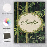 Personalised Name Dark Bamboo Forest Custom Premium Decorative Design Modern Room Accent Canvas Wall Art Print Decor Picture Ready to Hang