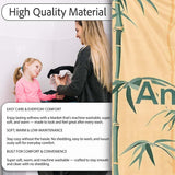 Elegant Bamboo Stalks on Warm Beige Background Asian Botanical  Personalised Custom Name Super Soft Fleece Blanket Bed Sofa Throw