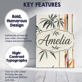 Personalised Name Artistic Bamboo Leaves Custom  Unique Gift Idea Elegant Feature Canvas Wall Art Print Decor Picture Ready to Hang