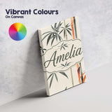 Personalised Name Artistic Bamboo Leaves Custom  Unique Gift Idea Elegant Feature Canvas Wall Art Print Decor Picture Ready to Hang