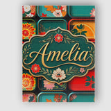 Personalised Name Japanese Floral Bento Box Custom  Bespoke Interior Contemporary Canvas Wall Art Print Decor Picture Ready to Hang