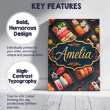 Personalised Name Assorted Sushi Bento Custom  Modern Room Accent Elegant Feature Canvas Wall Art Print Decor Picture Ready to Hang