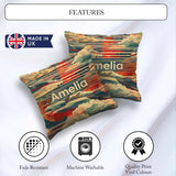Custom Name Modern High Speed with Rising Sun and Clouds Pattern Square Filled Cushion Throw Pillow Sofa Bed Home Decor Zip Washable UK Made