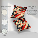 Custom Name Dynamic Bullet Train Motion with Red and Black Lines Square Filled Cushion Throw Pillow Sofa Bed Home Decor Zip Washable UK Made