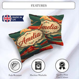 Custom Name High Speed Train Landscape with Power and Sunset Sky Square Filled Cushion Throw Pillow Sofa Bed Home Decor Zip Washable UK Made